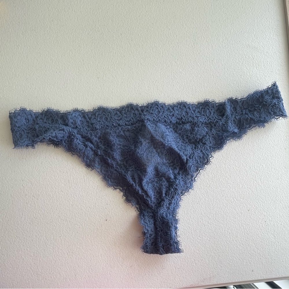 Aerie nwt blue lace thong panties